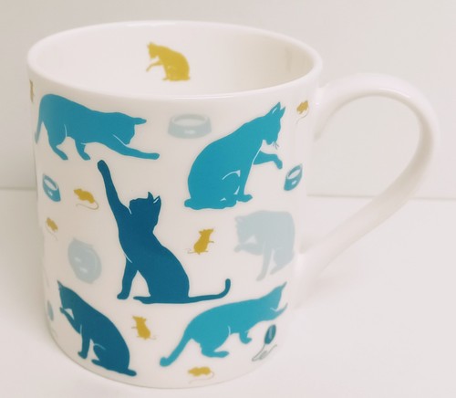 Cat mice mug bone china - mice,