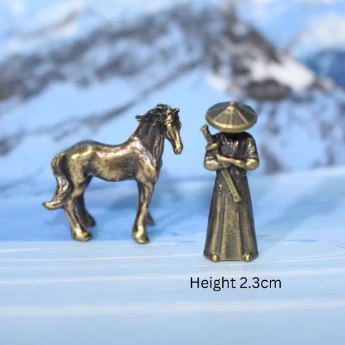 Miniature metal man horse - man,