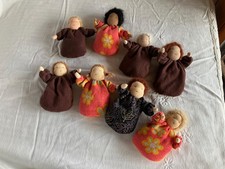 1 OF 8 Organic Handmade Steiner Waldorf Pocket Doll Soft Toy 4"/10cm