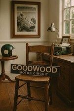 GOODWOOD sign MOTOR CIRCUIT VINTAGE STYLE WOODEN MEMORABILIA RACING CARS OLD  