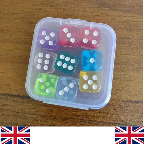 Pack six sided coloured dice - pack, six-sided