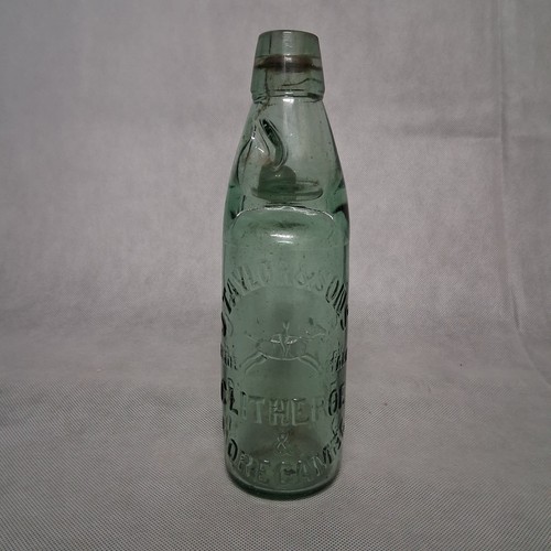 Embossed aqua glass codd - aqua,
