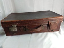 Vintage Leather Suitcase Old Strong Vintage Medium Size Luggage No Key
