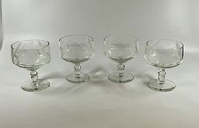 VINTAGE ETCHED CHAMPAGNE SAUCERS SET OF 4 Sh23
