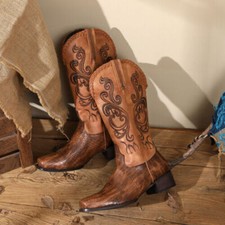 Womens Mid Calf Boots Retro