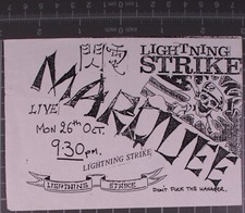 Lightning Strike Flyer Original Vintage Marquee Club October 1987