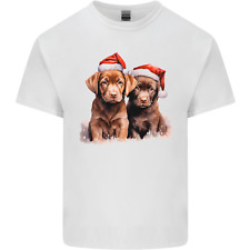 Chocolate Labrador Christmas Puppies Xmas Mens Light Cotton T-Shirt