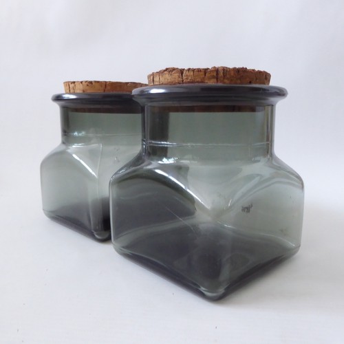 1970s square grey smoke glass