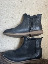 Next Girls Chelsea Boots Navy Blue Size 1 Leather 