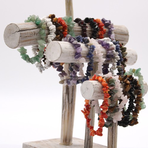 Crystal chip stone bracelet - crystal,