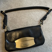 Fiorelli Leather Small Handbag  Brushed Metal Gold Finish Closure