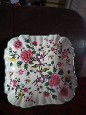 Old Foley Chinese Rose Bird Square 8"Aprox Dish James Kent Staffordshire England