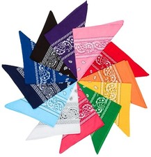 12 PACK OF PAISLEY BANDANAS