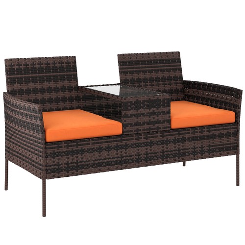 Outsunny rattan garden bench - garden,