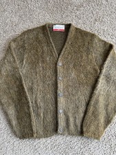 Vtg Shaggy Mohair Button