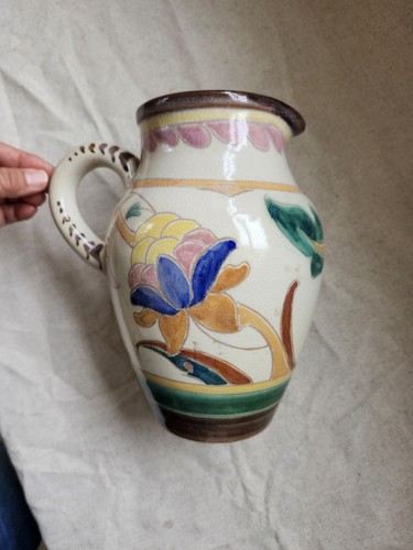 Vintage pottery art deco jug - vintage,