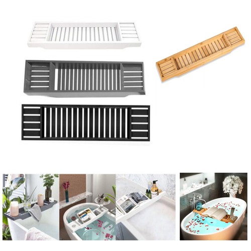 Bamboo bath caddy tray - tray, wooden