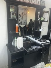 Barber Station Or Saloon Station Counter And Velvet Sofas
