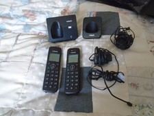 VTECH TWO BLACK CORDLESS PHONE SET AND STANDS