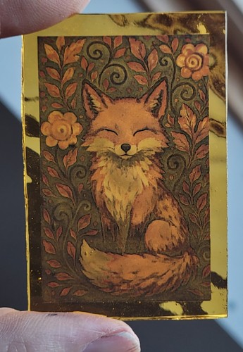 Stained glass fox piece - fox, foxes