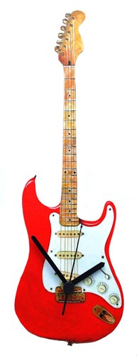 Red guitar clock - -, electric