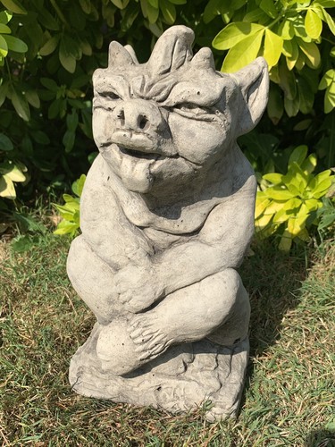 Stone garden gargoyle imp - garden,