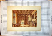 Original Old Antique Print