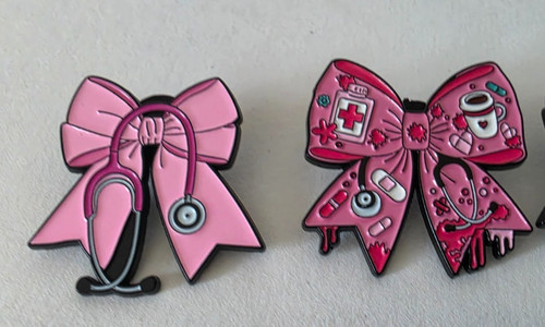 Pink nurse enamel pin - pin, badge