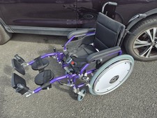 Kids Wheelchair With Elevating Legrest Purple, Folding, Crash Tested