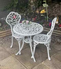 Vintage Garden Chairs French Style Furniture Metal Bistro Patio Aluminium Set 3