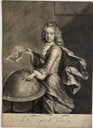 Antique mezzotint engraving - antique,