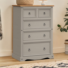 Corona Chest of Drawers Grey Wax 2+3 Chest