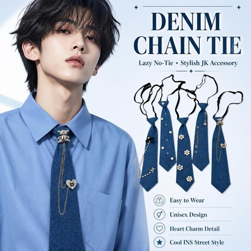 Cowboy style denim - denim, chain