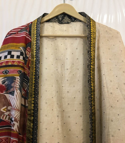Pure silk short kimono - pure, duster