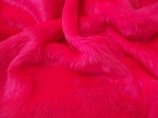 Plain Fun Faux Fur Fabric Material - BRIGHT CERISE PINK