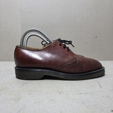  VINTAGE HAWKINS MENS LEATHER LOW LACED UP OXFORD BROWN SHOES UK5.5 EU38.5