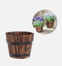 3x Wooden Bucket Barrel