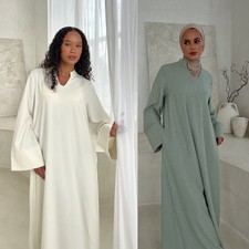 Moroccan Abaya Women Long Robes Turkey Kaftan Evening Loose Islamic Dresses Gown
