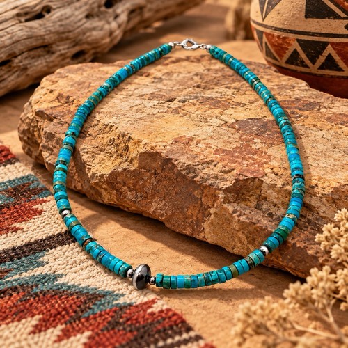 Kingman turquoise heishi - kingman,