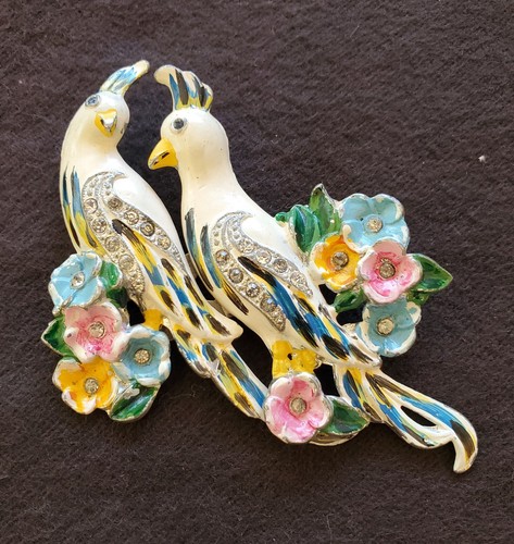 Coro duette enamel - duette, brooch