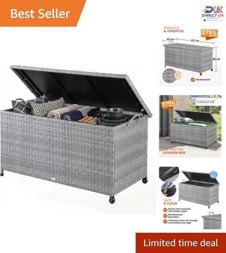 270l rattan garden storage - rattan,