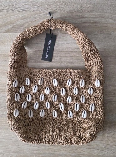 Raffia beige handbag shells - beige,