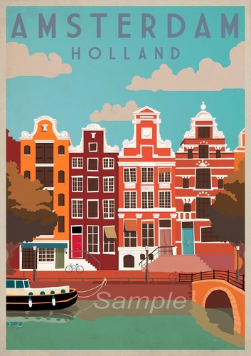 Vintage amsterdam netherlands - vintage,