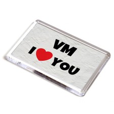 FRIDGE MAGNET - VM - I Love You - Name/Initials Gift