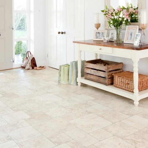 Cream rustic tile - rustic, vinyl