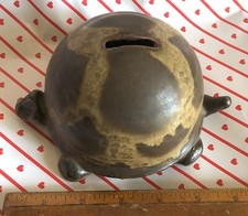 Money Box.   Tortoise.. Hand Made.  Vintage Studio Pottery.