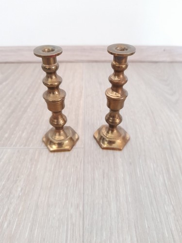 Miniature brass candlesticks - miniature,
