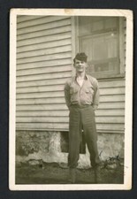 Handsome Military Man Uniform Lipstick Kiss on Back 1940s Photo Gay Int WWII