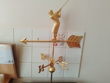 WEATHER VANE GOLFER DETAIL GOLD PAINTED
