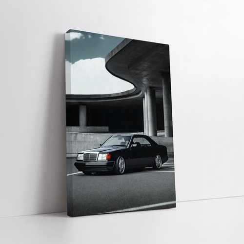 Poster black mercedes - mercedes, w124